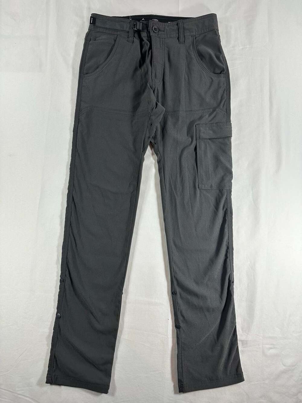 prAna Zion Mens Slim Fit Technical Hiking Pants, Charcoal Grey, Size 28/32
